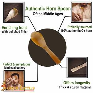 Juego de cubiertos de cabeza de cuerno de diseñador de 6 cucharas, vajilla de mesa, juego de cubiertos para ensalada, mango curvo, herramientas para servir ecológicas - Product Image 3