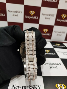 Hip Hop Totalmente Icedout VVS Moissanite Diamond Bling Material de acero inoxidable Relojes de pulsera para hombres y mujeres - Product Image 5