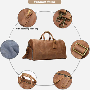 กระเป๋าดัฟเฟิลหนังแท้สำหรับผู้ชายกระเป๋าหนังแท้วินเทจ - Product Image 2