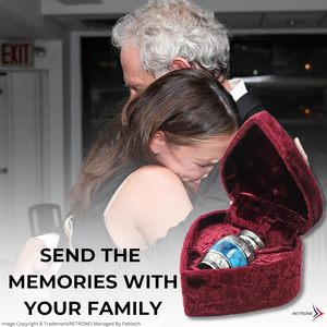 Mini urna de recuerdo para cenizas con caja de terciopelo en forma de corazón soporte de ceniza grabado Floral urna decorativa apreciada azul tamaño personalizado - Product Image 5