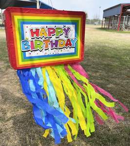 Joyeux anniversaire Pinata accessoires de jeu de fête d'anniversaire pour enfants avec bâton enfants <span class=keywords><strong>adulte</strong></span> décoration de fête d'anniversaire Pinata jouets - Product Image 4
