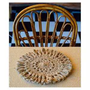 Top Selling Round <b>Placemats</b> for <b>Dining</b> <b>Tables</b> Woven Heat Resistant Jute Farmhouse Woven Natural Fabric Rustic Place Mats - Product Image 5