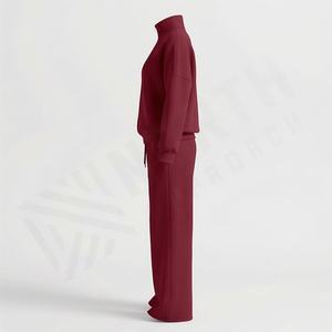 Streetwear Half <b>Zip</b> <b>Sweatshirt</b> Two Piece Flared Sweatpants Stacked Set Jogger Suit Outfits Women Tracksuit Casual Gym Clothing - Product Image 3