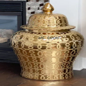 Frasco de Metal dorado de lujo, decoración de lujo, diseño moderno - Product Image 5