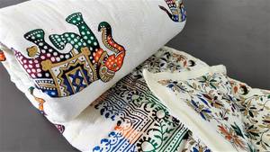 Gold Elephant Print Handmade Rajasthani Reversible <b>Quilt</b> Blanket - Product Image 5