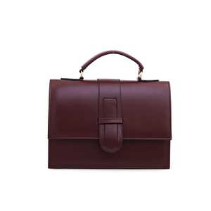 Bolso bandolera de mujer con cuero genuino y forro de PU P54496 Patrón de caramelo granate Cierre de cremallera con asa simple y doble - Product Image 3