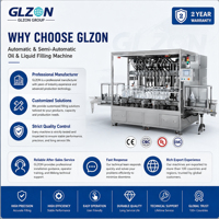 Machine de remplissage automatique d'huile alimentaire GLZON, machine de remplissage et de bouchage de bouteilles de liquides en ligne pour huile végétale, produits chimiques, jus