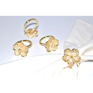Juego de 4 servilleteros decorativos modernos, soporte para pañuelos, servilleteros florales plateados para decoración de bodas, Clip para servilletas - Product Image 2