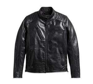 Manteau d'hiver en cuir de haute qualité Veste en cuir vintage pour homme Moto Racer Cuir de vache véritable - Product Image 5