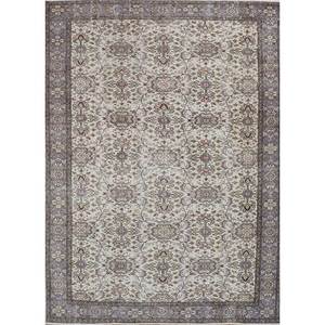 Vintage 9x12 <b>Wool</b> Rug Beige <b>Brown</b> Hand Knotted Medallion Rectangle Puzzle Abstract Patterns for Home Entryway Hallway Pae-2589 - Product Image 1