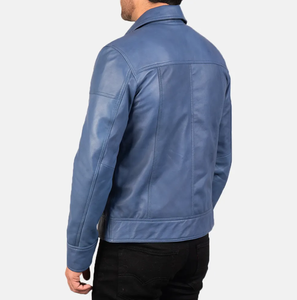 Veste en cuir véritable de qualité supérieure pour homme, coupe ajustée, noire, zippée, veste bomber décontractée, veste de qualité pour homme - Product Image 4