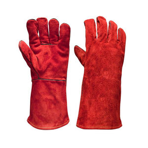 High Quality Cow Split Leather Welding Gloves Long Cowhide Genuine Leather Safety Gloves Work Protection Industrial Welding - Product Image 1