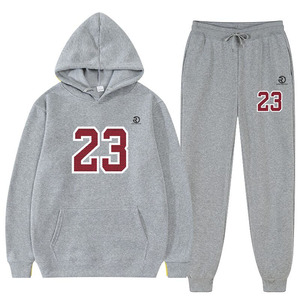 Hot Selling Sportswear <b>Applique</b> Patches Letters & Name Embroidered Solid 100% Cotton Fleece 350GSM Thick Tracksuits Sets - Product Image 3