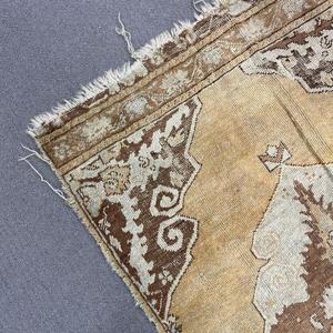 Tapis vintage 2,9x4,6 pieds, petit tapis turc, tapis marron à pois blancs - Product Image 5