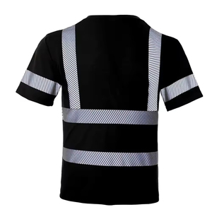เสื้อยืดแขนสั้นสะท้อนแสงความปลอดภัยสูง ระดับ 2 สำหรับทำงาน ผ้าฝ้าย 100% แบบเป็นทางการสำหรับผู้ชาย - Product Image 5