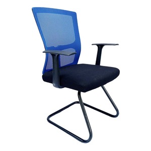 Silla Elevadora Ergonómica MFW15QX con Reposacabezas Ajustable, Reposabrazos Desmontables, Respaldo de Malla y Cuero PU Azul, Diseño Plegable - Product Image 1
