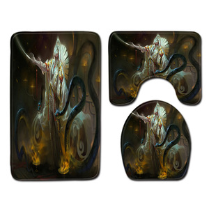 Ensemble de tapis de salle de bain personnalisés à motif de crâne, antidérapant, avec rideau de douche et tapis de bain - Product Image 5