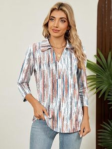 Chemisier pour femme haut de gamme à manches longues, col en V, coupe décontractée, chemise de bureau premium, personnalisation OEM disponible, en polaire - Product Image 6