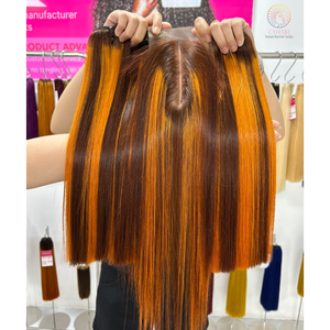 Venta caliente doble dibujado hueso recto cabello humano trama paquetes extensiones de cabello de Vietnam hueso recto pelo - Product Image 4