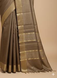 Sari en soie Tussar pure multicolore, de qualité supérieure et élégant pour femmes, avec une texture luxueuse et un attrait traditionnel magnifique, en provenance d'Inde - Product Image 3