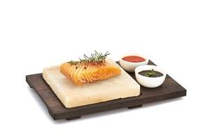 Ooking-Placa de cocción imalayan, placa de sal de tinta con base de madera, forma cuadrada - Product Image 2