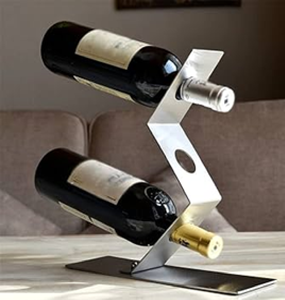 Porta Botellas de Vino de Acero Inoxidable Serpentino, Diseño Esculpido Moderno, Ecológico, Ofrece una Exhibición Elegante de Botellas de Vino Disponibles - Product Image 3