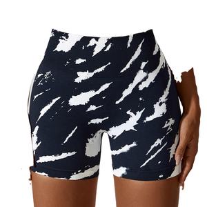 2024 Women's Summer High Waist Seamless Printed Running Booty Shorts <b>Tummy</b> <b>Control</b> Sweat-wicking Sublimation Gym Hot Shorts - Product Image 1