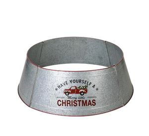 Decorative Galvanized metal <b>tree</b> collar Christmas decoration <b>tree</b> <b>stand</b> classy inspired decor for home new year Xmas party 2023 - Product Image 1