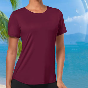 T-shirt de sport pour femme à la mode Vêtements d'entraînement respirants ultra-doux pour l'été Matériau de haute qualité - Product Image 2