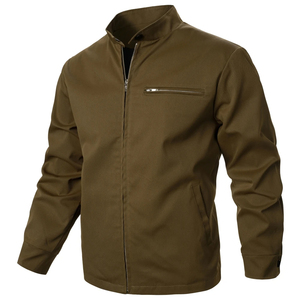 Chaqueta informal a prueba de viento para hombre, abrigo de Color sólido con cremallera, ajuste Regular para regalo diario de deportes al aire libre - Product Image 2