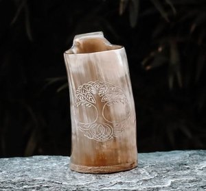 Polished Buffalo Horn Mug a <b>Decorative</b> Drinking Vessel From the Horn of an <b>Animal</b> Like an Ox or Bison by crescent crafts - Product Image 4