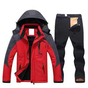 Ensemble deux pièces de survêtement coupe-vent personnalisé de haute qualité pour hommes avec veste zippée en nylon et survêtement pour l'hiver - Product Image 1