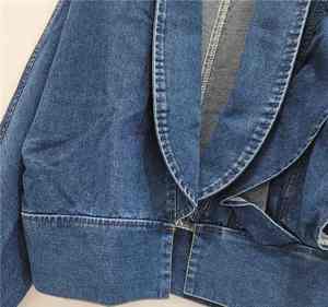 Veste coupe-vent en jean imperméable pour femme, coupe classique, style vintage, délavée, décontractée, streetwear automne - Product Image 2