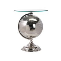 Table d'appoint traditionnelle Type de sculpture Plateau en verre arrondi Coin de meubles de salon Vente mondiale Table d'appoint de style