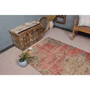 พรมตุรกีขนาด 3.9x8.7 ฟุต พรมวินเทจ พรมขนสัตว์ลายดอกไม้สีแดง - Product Image 5