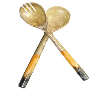 El juego de servidor de ensalada de madera de mango esmaltado más exigente elegante hogar restaurante vajilla decoración cubiertos para bodas - Product Image 4