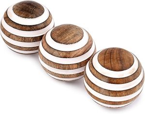 Lujosa bola decorativa abstracta de madera de mango y orbes de Metal para el hogar para sala de estar, comedor, mesa de oficina y decoración de estantes - Product Image 6