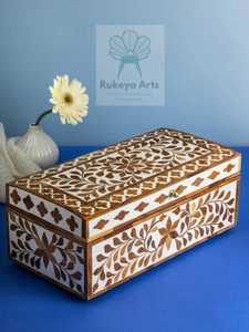 Caja de servicio de tejido de hueso y madera Natural clásica de tendencia caliente, caja de servilletas de PU para restaurante de Hotel en casa - Product Image 2