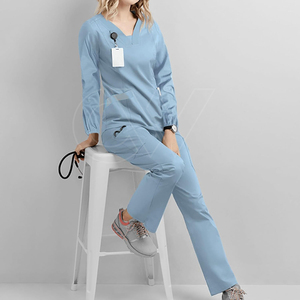 Uniforme de gommage d'hôpital unisexe confortable et durable à manches longues pour les professionnels de la santé en été, gommages d'hôpital - Product Image 3