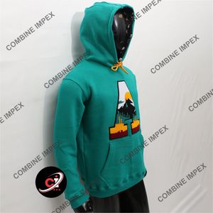 100% coton pleine fermeture éclair rue unisexe sweats à capuche évasé nouveau bouton Style surdimensionné tricoté Chenille broderie hommes sweats à capuche - Product Image 2