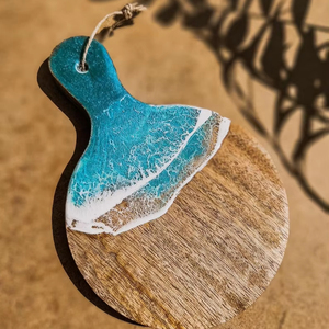 Sous-verres carrés en résine époxy en bois d'acacia de Style classique Design unique en pierre pour la maison et les tapis de fête et les tampons - Product Image 1