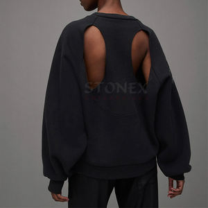 Sudadera estampada con estilo de alta calidad para mujer con elegante corte en la espalda ropa de invierno hecha a medida mejor diseño sudadera para mujer - Product Image 2