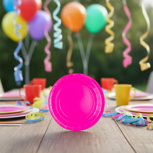 Piatti di Carta Fucsia Party Love 17Cm, Piatti Usa e Getta per Feste, Confezione da 12 Pezzi - Product Image 3