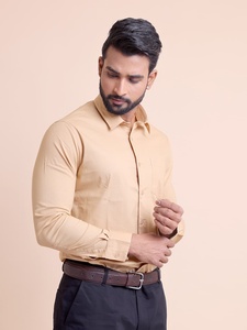 เสื้อเชิ้ตแขนยาวคอตั้งสำหรับผู้ชาย, ผ้าฝ้าย100% พรีเมี่ยมสำหรับโอกาสทางการระบายอากาศได้ดีสวมใส่สบาย - Product Image 4