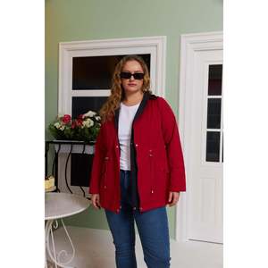 Trench-coat double face grande taille, rouge - Product Image 1