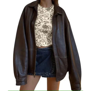 Vestes en cuir pour femmes à la mode pour vêtements d'hiver/Meilleures ventes Vestes en cuir vierges à manches longues pour femmes - Product Image 3