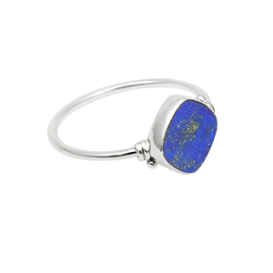 Best Selling New Design 925 Sterling Silver Natural <b>Lapis</b> <b>Lazuli</b> Gemstone Cushion Shape <b>Ring</b> Handmade Jewelry Wholesale Supplier - Product Image 1