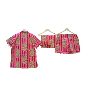Ensemble de pyjama court d'été en coton indien pour femmes et filles Vêtements de fête de mariée romantiques Respirant Short en coton doux à séchage rapide - Product Image 5
