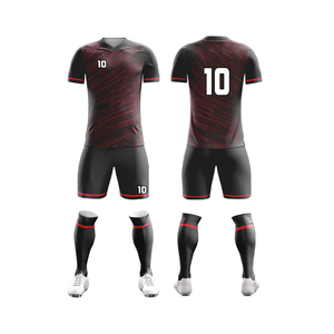 Ensemble de maillots de football 100 % polyester de haute qualité, fabrication directe usine, respirant, personnalisable avec nom d'équipe, entièrement sublimé - Product Image 3