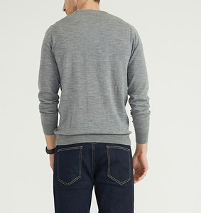 Fabricant OEM personnalisé pull-over en laine mérinos pour hommes 100% pull-over tricoté à col rond sweat-shirt à capuche pour homme - Product Image 6
